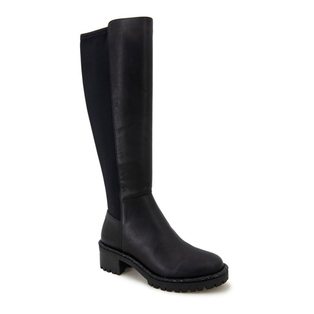 REACTION KENNETH COLE Womens Black Jeweled Welt Tate Jewel Riding Boot 6